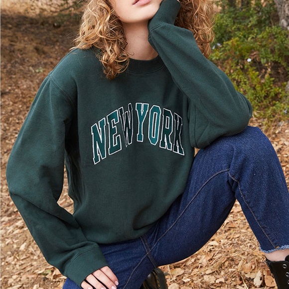 Pacsun John Galt Green New York Crewneck Sweatshirt - Picture 5 of 5